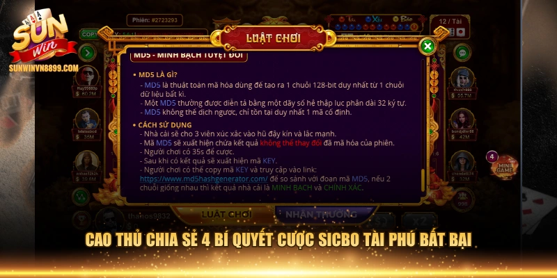 Cao thủ chia sẻ 4 bí quyết cược sicbo tài phú bất bại