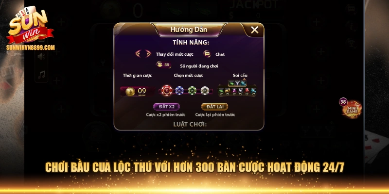 Chơi Bầu Cua Lộc Thú với hơn 300 bàn cược hoạt động 24/7