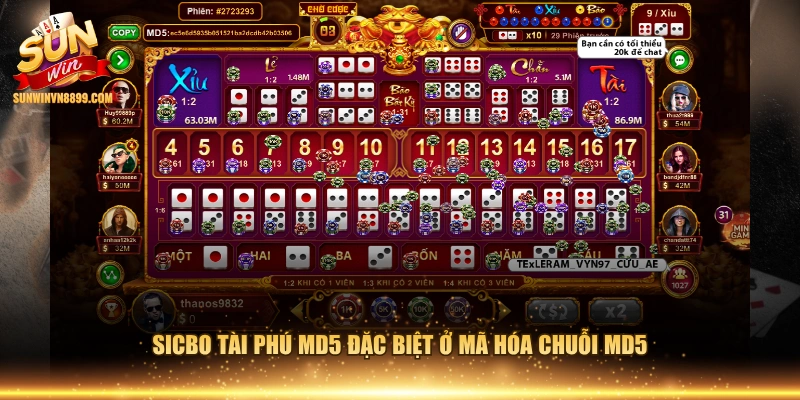Sicbo tài phú MD5 đặc biệt ở mã hóa chuỗi MD5