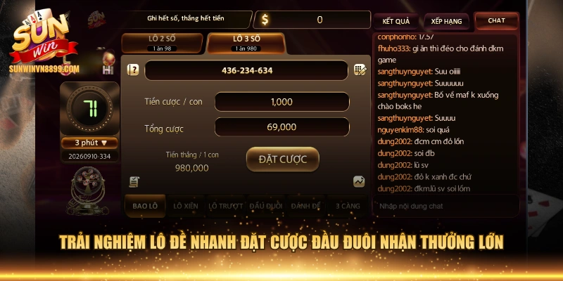 Trải nghiệm lô đề nhanh đặt cược đầu đuôi nhận thưởng lớn